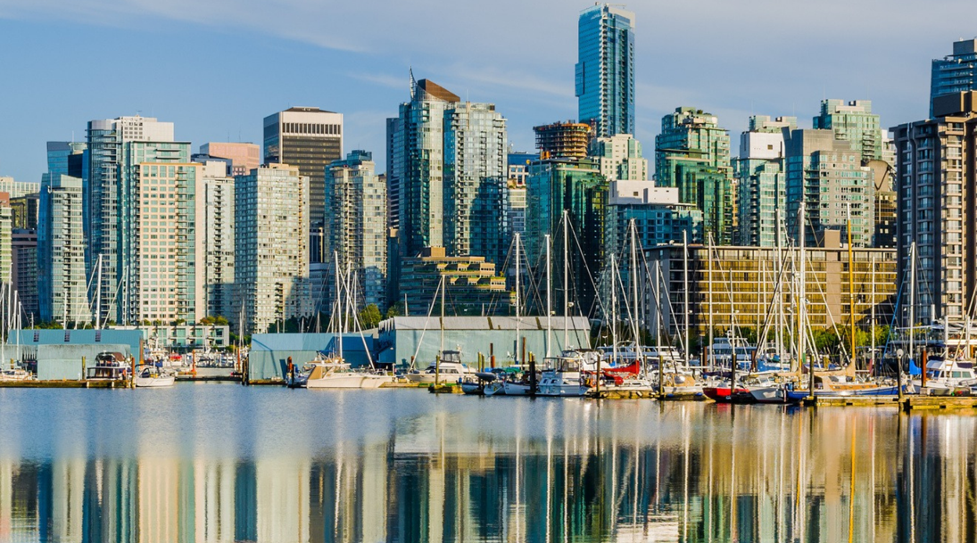 Luxury Canadian skyline at golden hour